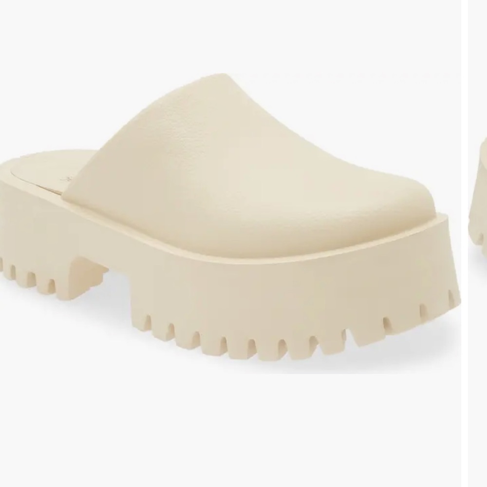 Jeffrey Campbell Cream Platform Mules
